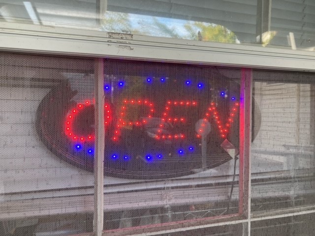 Open sign at Food Pantry